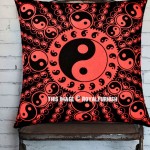 Red and Black Yin Yang Decorative Tie Dye Pillow Cover 16X16