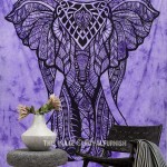 Purple Tie Dye Valentina Harper Ruby The Asian Elephant Tapestry Wall Hanging