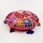 Pink Unique Handmade Kids Yoga Meditation Round Floor Cushion Cover 17" Inch