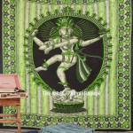 Green Multi Dancing Lord Shiva Nataraja Wall Hanging Tapestry
