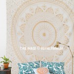 Sparkle Gold Dreams Ombre Mandala Wall Tapestry