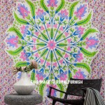 Colorful Wheat Grain Medallion Hippie Mandala Tapestry