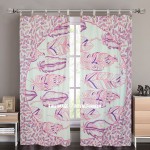 Pink & Purple Summer Feathers Tapestry Curtain Panel Pair 38X84 Inch