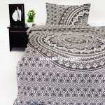 Gray & Black Goddess Twin Bohemian Mandala Bedding Duvet Cover Set with 1 Pillow Sham