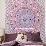 Blue Multi Dahlia Medallion Mandala Throw Bedspread Wall Tapestry