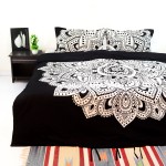 Black & White Mandala Bedding Duvet Cover Set with 2 Pillow Covers