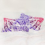 Purple & Pink Anemone Medallion Ombre Mandala Pillow Covers Set of Two