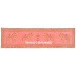 Beige Color Embroidered Four Elephants Featuring Fabric Cloth Wall Hanging