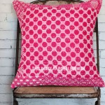16" Pink Polka Dots Kantha Throw Pillow Cover