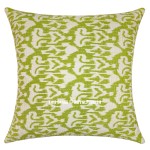 Green Accent Kantha Ikat Kantha Oversized Throw Pillow Cover