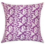 24" Purple Decor & Bohemian Accent Ikat Kantha Throw Pillow Cover