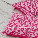 Pink Zigzag Print Kantha Standard Pillow Case Set of 2