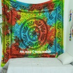 Large Bohemian Colorful Elephants Mandala Wall Tapestry Bedspread