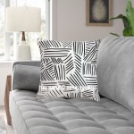 White & Black Herringbone Decorative Throw Pillow Cover, Cushion Cover