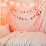 Sparkling Gold Pink Ombre Mandala Bohemian Wall Tapestry Queen Size