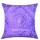 24" x 24" Purple Mirror Embroidered Cotton Indian Throw Pillow Cover