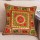 Unique Brown Indian Mirror Embroidered Accent Cotton Throw Pillow Cover