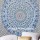 White & Blue Ghoomar Medallion Mandala Tapestry Wall Hanging