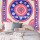 Blue Sun Moon Star Medallion Circle Tapestry, Fringed Bedspread