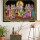 40" x 30"  Lord Radha Krishna Divine Love Cotton Fabric Cloth Poster Tapestry