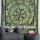 Large Green Inspirational Cycle of Ages Wall Tapestry, Tie Dye Sheet Bedding