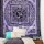 Purple Yoga Meditation OM Tapestry, Tie Dye Aum Wall Tapestry Bedding
