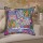 24"X24" Blue Big Accent Patchwork Embroidered Vintage Indian Pillow Cover
