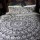 Black & White Elephant Mandala Circle Duvet Cover Set with 2 Pillow Covers