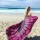 Pink Purple Mandala Pom Pom Hippie Roundie Beach Throw, Beach Round Towel