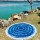 Blue Shibori Mandala Circle Roundie Beach Throw Round Tablecloth