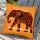 Orange Asian Elephant Tie Dye Hippie Decorative Throw Pillow Cover 16X16 Inch