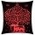 Decorative Red Elephant Tree Featuring Tie Dye Throw Pillow Cover 16X16 Inch