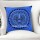 Blue Decorative Hamsa Hand Printed Tie Dye Square Throw Pillow Cover 16X16