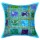 Turquoise Sequin Patch Embroidered Decorative Cottn Throw Pillow Cover
