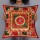 Red Multi Needlepoint Hand Embroidered Cotton Pillow Case 16X16 Inch