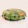 32" Parrot Green Multi Patchwork Round Floor Pillow Cover, Indian Pillow