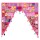 Pink Multi M Shaped Embroidered Cotton Door Topper Valance