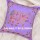 Purple Decorative Embroidered Elephant Cotton Pillow Cover