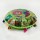 Parrot Green Multi One-Of-A-Kind Unique Patchwork Round Yoga Cushion Cover
