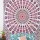 Blend of Pink & White Peacock Wings Psychedelic Mandala Tapestry