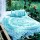 Sea Green & White Ombre Medallion Circle Duvet Cover With Set Of 2 Pillow Covers