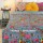 Twin Grey Multi Bird Paradise Twin Kantha Quilted Blanket Throw
