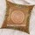 Brown Shimmer Flowers Medallion Circle Unique Decorative Silk Pillow Cover 16X16