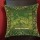 16X16 Inch Green Elephants Featuring Boho Accent Silk Brocade Pillow Cover