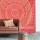 Red Shiny Gold Indian Ombre Mandala Wall Tapestry