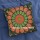 Green & Orange Decorative and Accent Mandala Throw Pillow Case 16X16 Inch