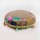 22" Inch Khakhi Colorful Handmade One-Of-A-Kind Round Floor Cushion Cover