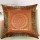 Orange Mandala Circle Silk Brocade Throw Pillow Case