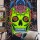 Black Multi Psychedelic Skull Tapestry Wall Hanging