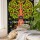Multi Colorful Lotus Buddha Under Tree Tapestry 